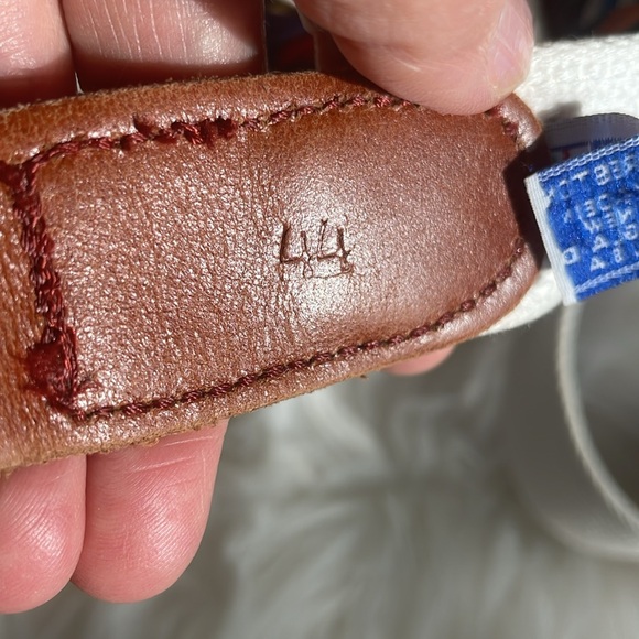 Sailboat Ribbon Belt Brown Leather Ends Size 44 - Picture 4 of 6
